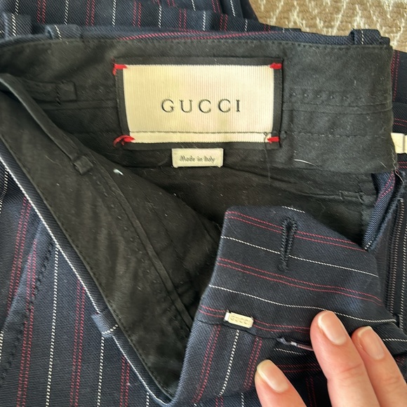 NEW GUCCI Navy Pinstripe Pants 38 S - Picture 9 of 9